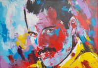 Freddie Mercury - acryl 75x115 cm.
